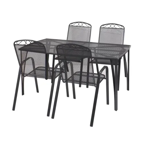 Elvisia Záhradný set ALMVIK 4 + 1 | čierna