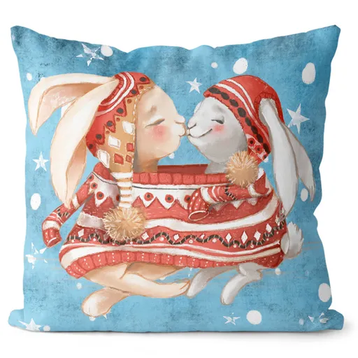 Vankúš Zajačiky vo svetri (Veľkosť: 40 x 40 cm)