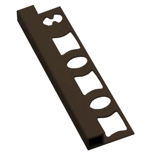 Lišta ukončovací "hranatá" Profil-EU tmavo hnedá, PVC, dĺžka 250 cm, výška hrany 10 mm, LH10250H