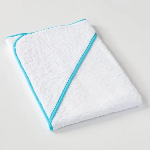 Bontis Detská osuška s kapucňou - Biela / svetlomodrá