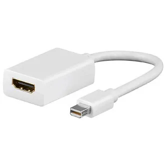 Video prevodník, mini DisplayPort samec - HDMI samica, HDMI 1.3 - Standard, biely, DOPRADE