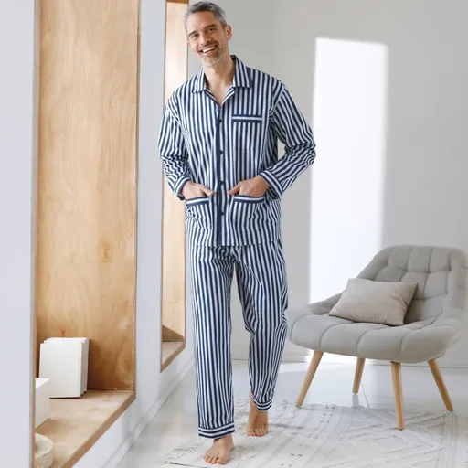 Pruhované pyžamo, bavlnený popelín