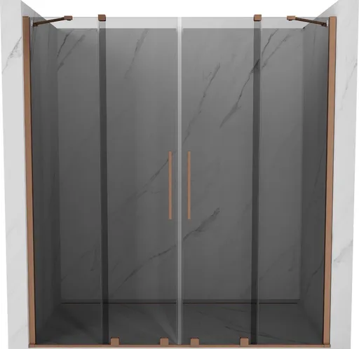 MEXEN/S - Velar Duo posuvné sprchové dvere 200, grafit, meď kartáčovaná 871-200-000-42-65