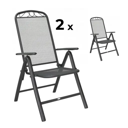 Elvisia Záhradné kovové stoličky BRIA | polohovacie 2 kusy