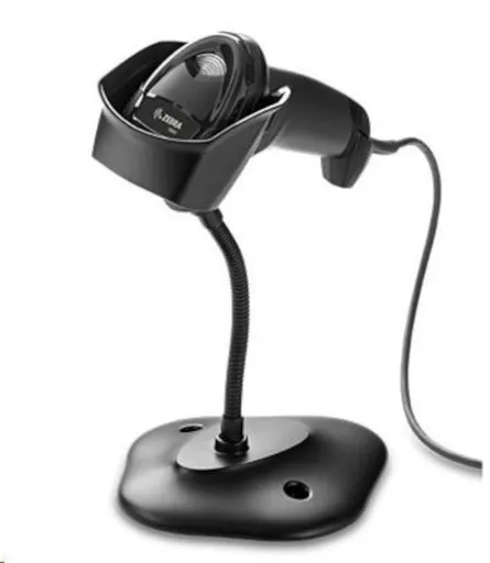 Zebra barcode reader DS2208 DS2208-SR7U2100SGW, 2D barcode reader, KIT, black, USB-HID + stand