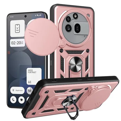 RING CAMERA Kryt s držiakom pre Nothing Phone (3a) Pro ružový