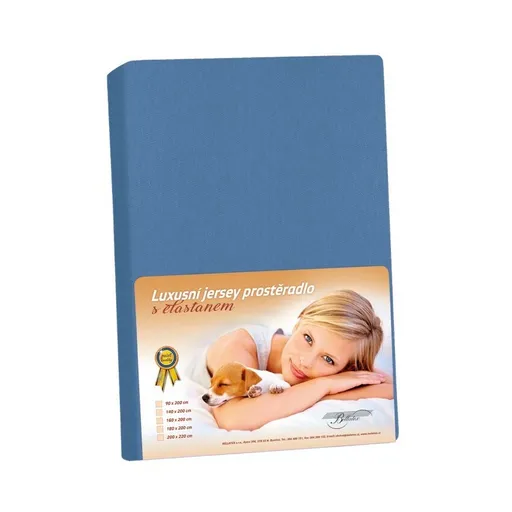 Bellatex Jersey prestieradlo s elastanom tmavomodrá, 200 x 220 cm