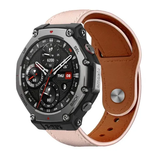 xDfind LEATHER Kožený remienok pre Amazfit T-Rex 3 ružový