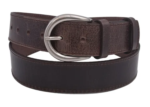 Kožený dámsky opasok 724-40-22 tmavohnedý šitý pracka Angela