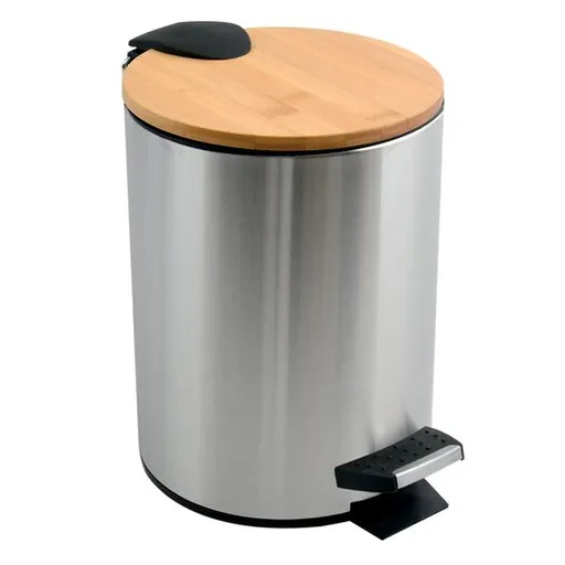 Spirella Spirella pedálový odpadkový kôš adonis kartáčovaná oceľ bambusové veko 5 l 10.00008