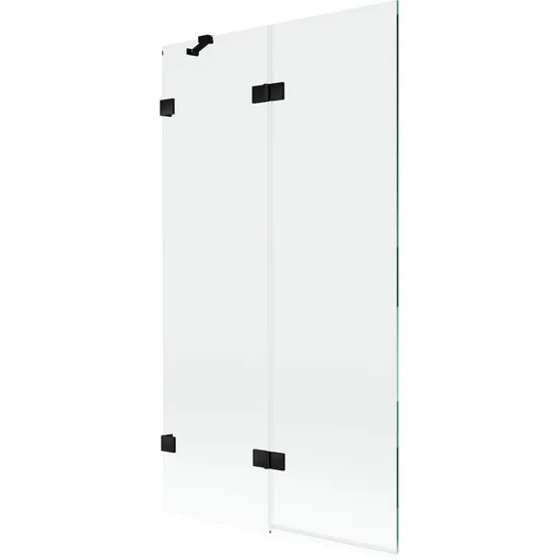 MEXEN/S - Lunar vaňová zástena 2-krídlová ľavá 100 x 150, transparent, čierna 897-100-100-70-00-L