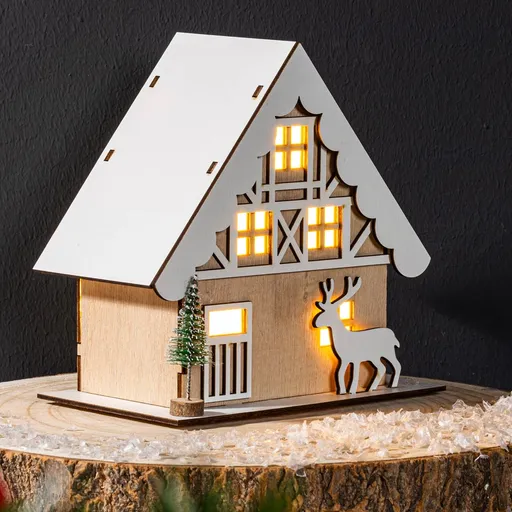 Haushalt international LED Dřevěná dekorace Hájenka