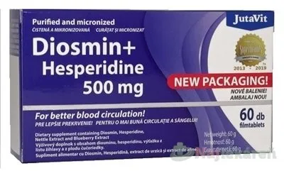 JuvaPharma JutaVit Diosmín + Hesperidín 500 plus 60 tabliet