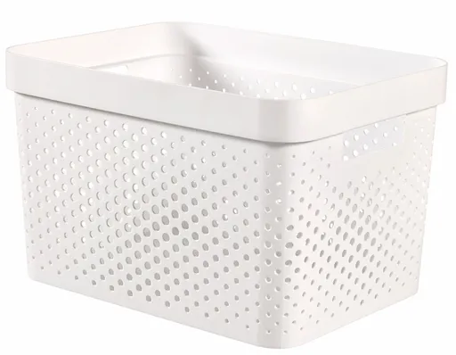 CURVER Úložný box INFINITY DOTS 17l recyklovaný plast | biela