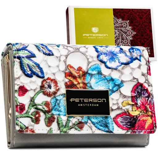 Viacfarebná dámska peňaženka z prírodnej kože na patent a klip – Peterson