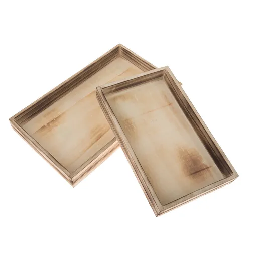 Súprava drevených tácok Firry 2 ks, svetlohnedá