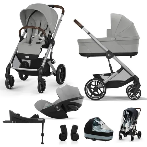 CYBEX SET Kočík 4v1 Balios S Lux Silver Stone Grey Gold 2024 s autosedačkou a doplnkami