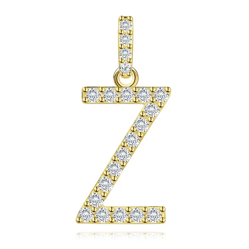 Prívesok z 9K žltého zlata s písmenom Z a zirkónmi