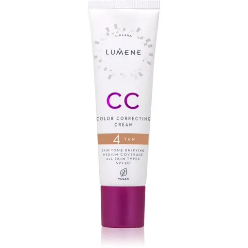 Lumene CC Color Correcting Cream CC krém pre jednotný tón pleti SPF 20 odtieň 4 Tan (Neutral) 30 ml