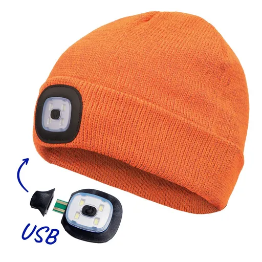 Cerva Čiapka so svetlom DEEL LED - Reflexná oranžová
