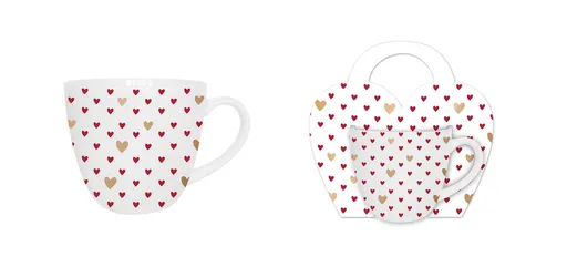 DUO - Hrnček 460ml HEARTS 3, malé srdcia, porcelán