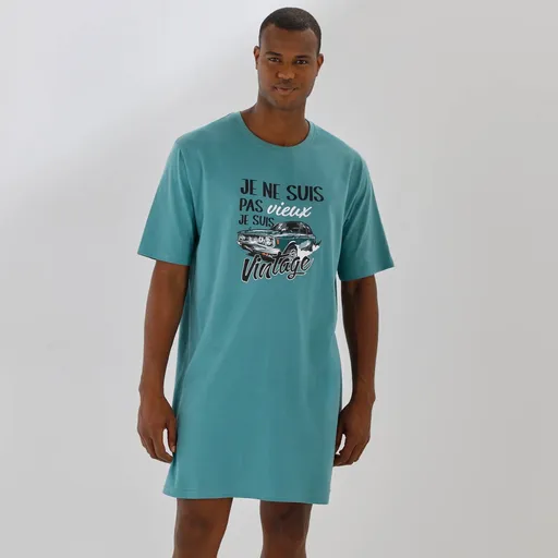 Pyžamové maxi tričko s vintage potlačou