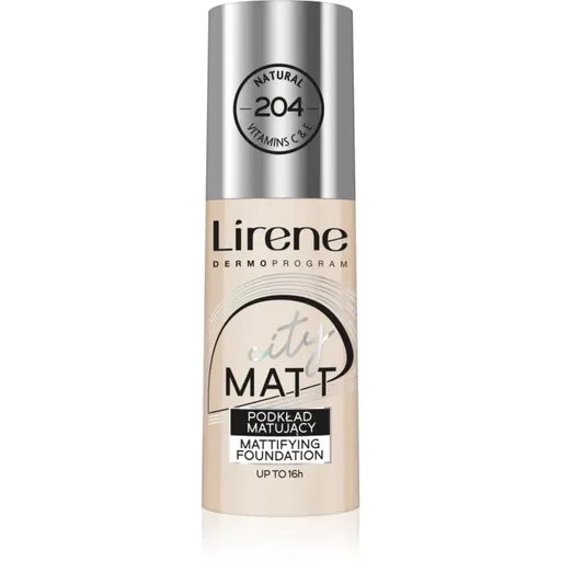 Lirene City Matt zmatňujúci fluidný make-up s vyhladzujúcim efektom odtieň 204 Natural  30 ml