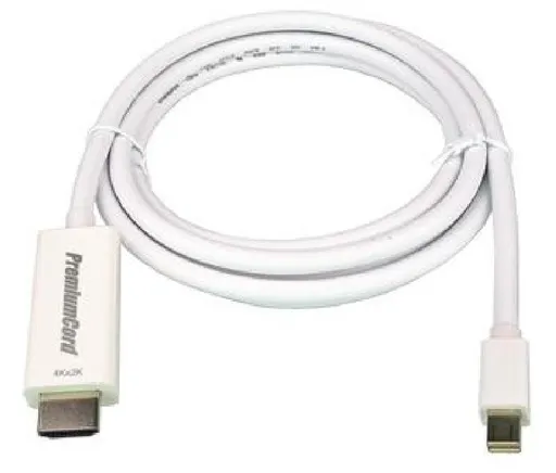 PremiumCord mini DisplayPort 1.2 na HDMI 2.0 kábel pre rozlíšenie 4Kx2K@60Hz, 1m