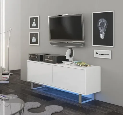 ArtCross TV stolík KING | 01 Farba: Biela / biely lesk