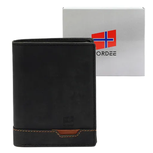 Pánska kožená peňaženka na výšku bez zapínania v troch farbách Nordee