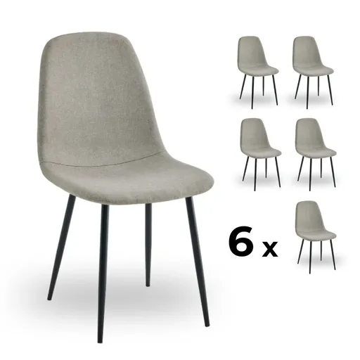 Elvisia Jedálenské stoličky LOVISA | hnedá 6 kusov