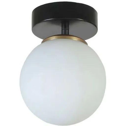 Stropné svietidlo Yeni Can Tekli Siyah Beyaz Camli Avize, čierna-biela