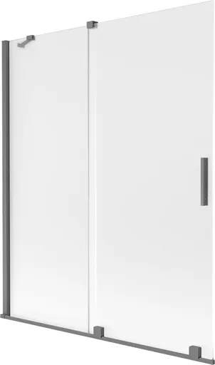 MEXEN/S - Velár dvojkrídlová posuvná vaňová zástena 140 x 150, dekor, grafit metal 896-140-000-31-95