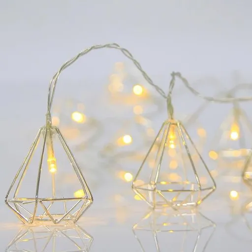 Eurolamp LED svetelná reťaz so strieborným kovovým dekorom, farba teplá biela, 10 ks