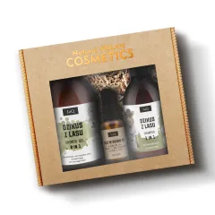 LaQ Wild Boar sprchový gél 500 ml + šampón na vlasy 300 ml + olej na fúzy 30 ml darčeková sada