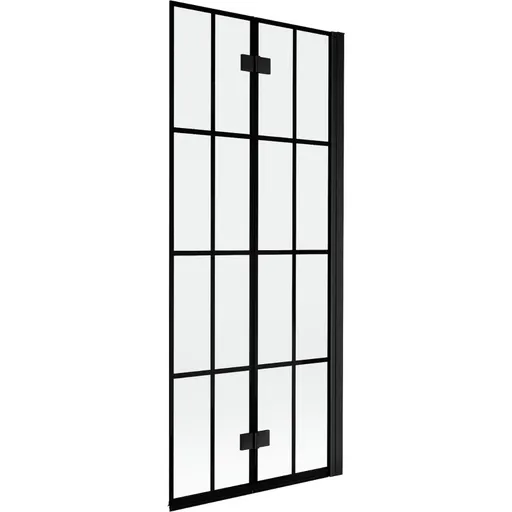 MEXEN - MIST vaňová zástena 80x150 cm 6mm 2-s, čierna, dekor, pravá 8A9-080-002-70-77-P