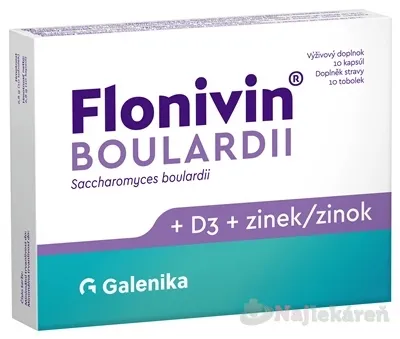 FLONIVIN BOULARDII vitamín D3 + ZINOK 10cps