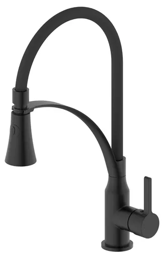 SAPHO SAPHO - HEBE stojanková drezová batéria so sprškou, čierna mat HT430B