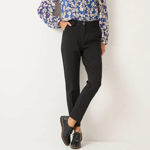 Jednofarebné cigaretové nohavice z úpletu Milano