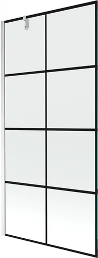 MEXEN/S - Next vaňová zástena FIX 100x150, čierny dekor, chróm 895-100-000-00-77-01