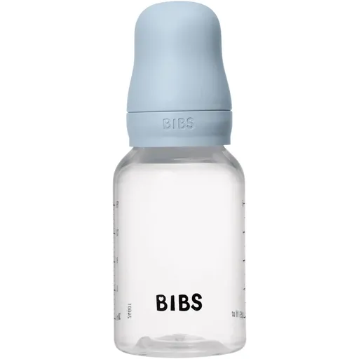 BIBS Anti-Colic Baby Bottle Silicone antikoliková fľaša so silikónovým cumlíkom Baby Blue 150 ml