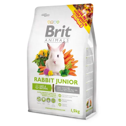 BRIT Animals rabbit junior complete krmivo pre králiky 1,5 kg