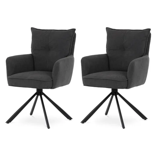 Sada jedálenských stoličiek s vratným mechanizmomHC-X1128 GREY2, manšestr, 2 ks