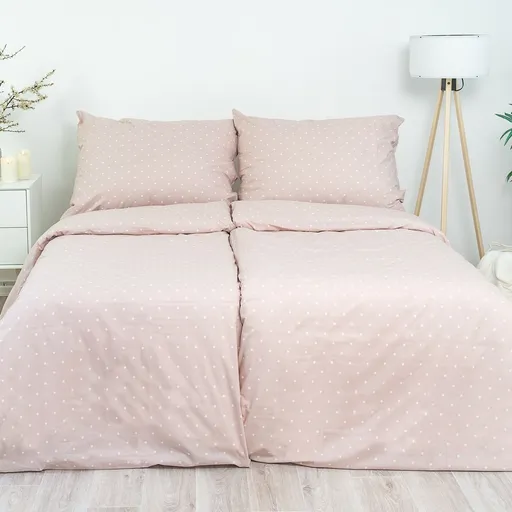 Stanex Krepové obliečky Ružová bodka, 140 x 220 cm, 70 x 90 cm