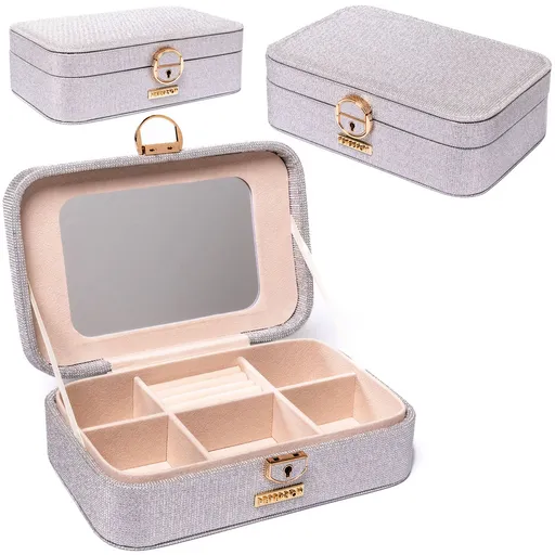 Priestranná elegantná strieborná šperkovnica s kľúčikom - Peterson