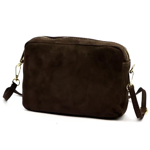 Dámska kabelka z brúsenej kože – kompaktná elegancia v zemitých tónoch Luka 25-011