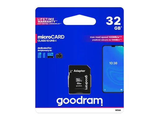 Goodram microSDHC 32GB UHS-I U1 + adapter M1AA-0320R12