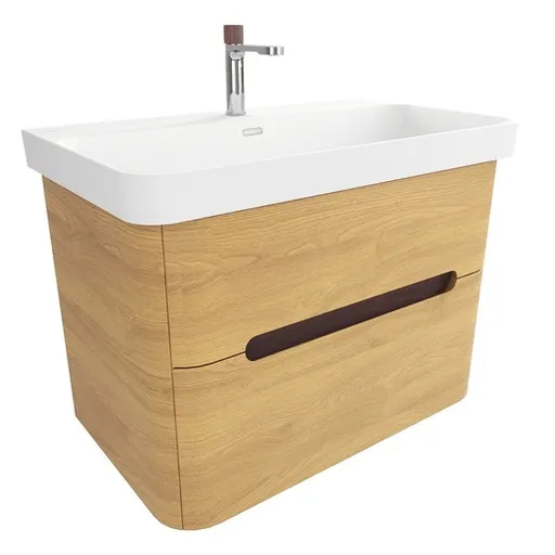 Kúpeľňová skrinka s umývadlom SAT Fusion 77,5x53x45 cm dub medový mat SATFUSION280DMMWBA