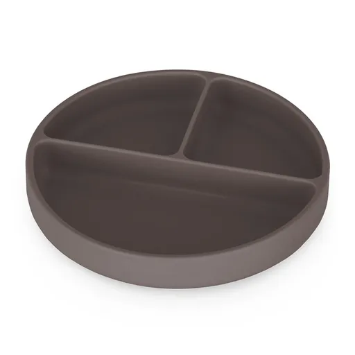 PETITE&MARS Tanierik silikónový deliaci okrúhly Take&Match Bitter Cocoa 6m+