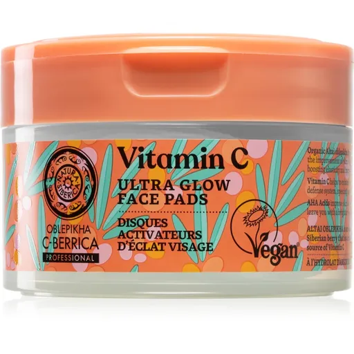 Natura Siberica Oblepikha C-Berrica peelingové pleťové tampóny pre rozjasnenie pleti 20 ks